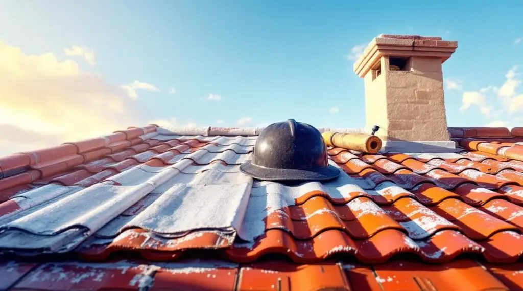 A commercial facility in Midvale featuring newly installed terracotta Spanish tile roofing under bright Utah sunlight